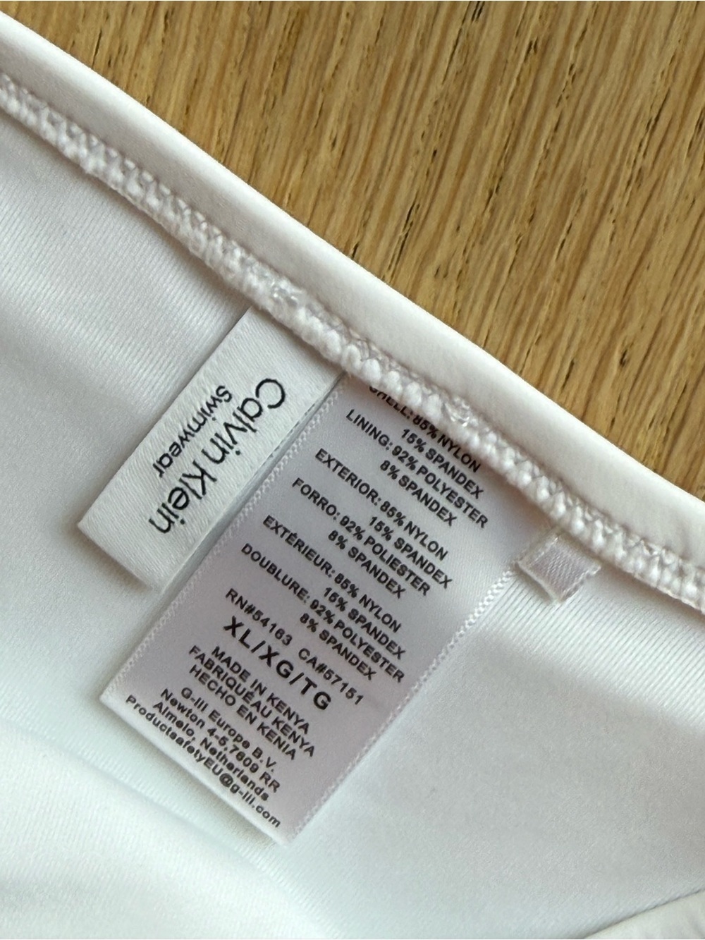 Calvin Klein White Triangle Bikini Set NWT Top M Bottom XL Mix Match Swimwear - Picture 4 of 4